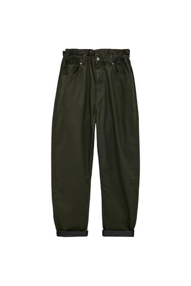 FAUX LEATHER BAGGY TROUSERS
