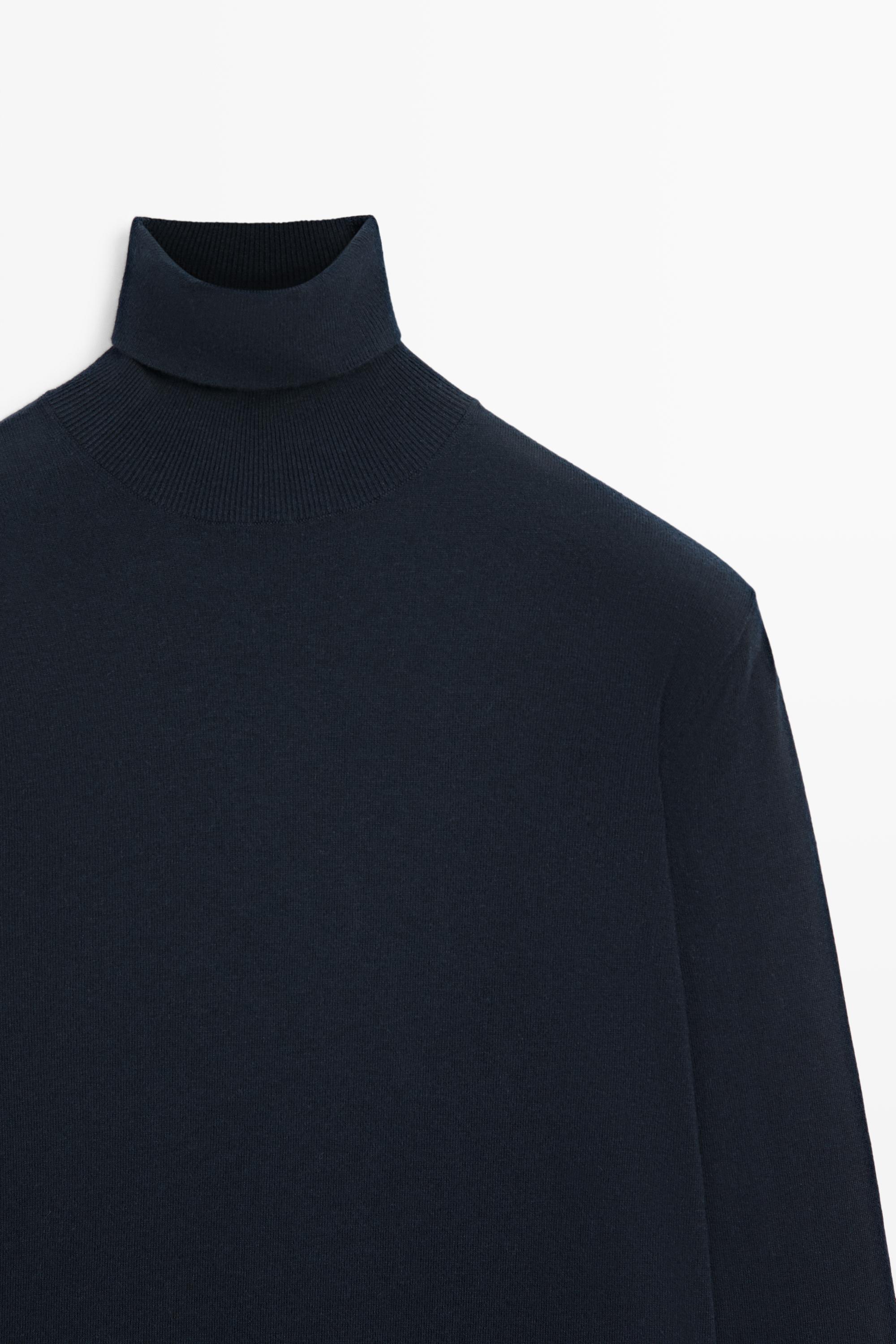Pull en maille à col montant coton mélangé