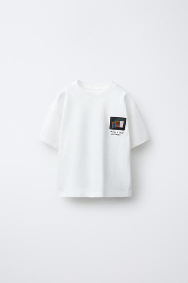 CAMISETA PARCHE CASITA - Blanco roto de Zara