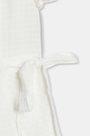 STRUCTURED WRAP MINI DRESS - Oyster-white by Zara - Image 6