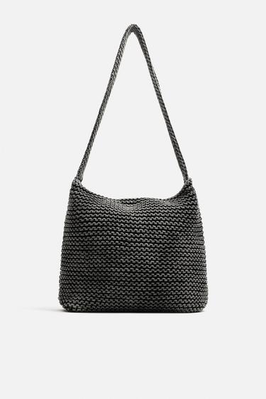 BOLSA DE OMBRO MACRAMÊ - Preto da Zara