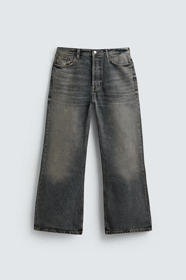 WIDE BELL BOTTOM FIT JEANS - Mid-grey by Zara