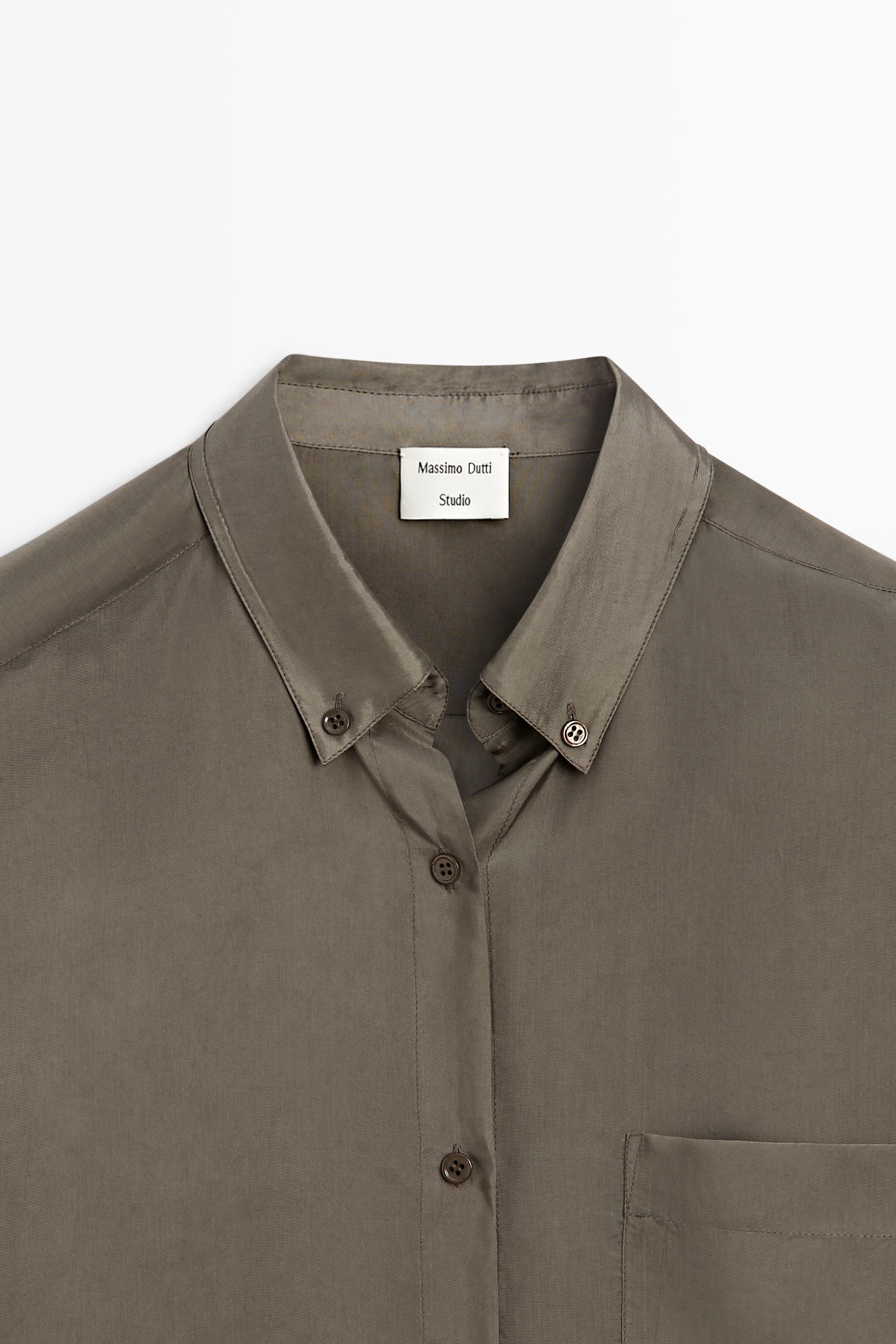Chemise fluide satinée à poche - STUDIO