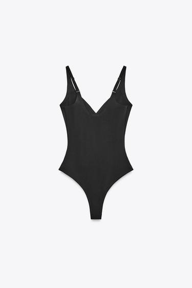STRAPPY POLYAMIDE BODYSUIT - Black by Zara - Image 5