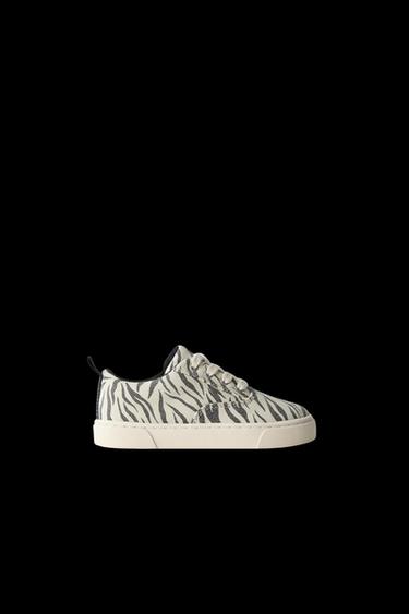 SNEAKER AUS BAUMWOLLE MIT ANIMAL-PRINT - Weiß von Zara - Bild 0