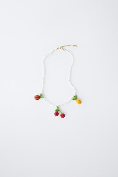 VÒNG CỔ KẾT CƯỜM MẶT HÌNH TRÁI CÂY -  từ Zara - Hình ảnh 0