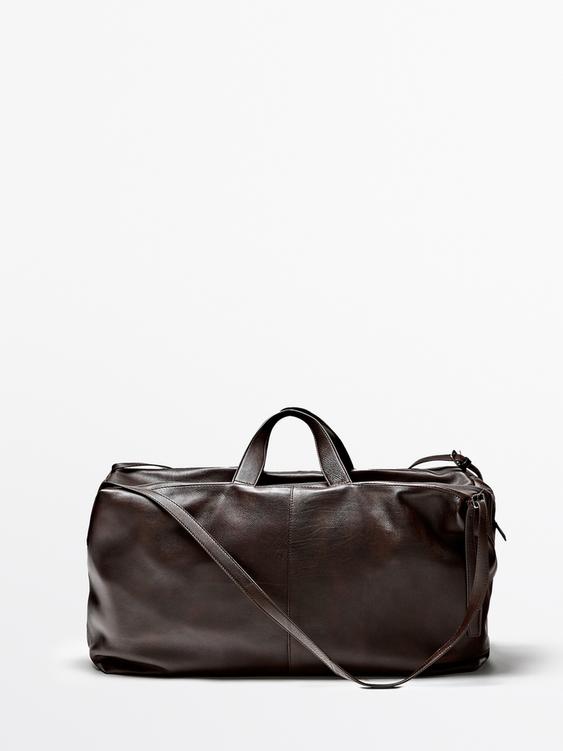 Nappa leather maxi duffle bag