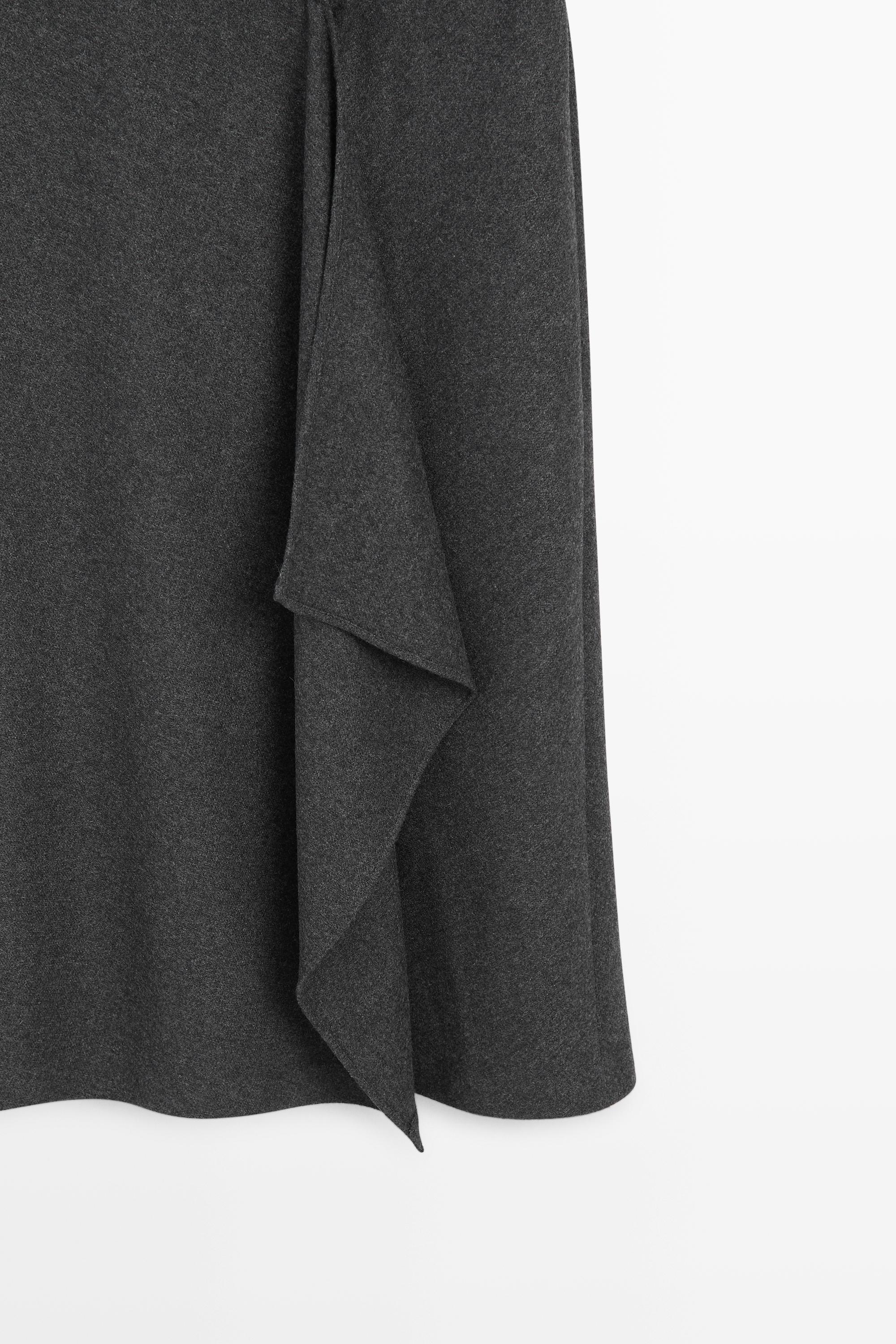 Asymmetric midi dress with draped detail