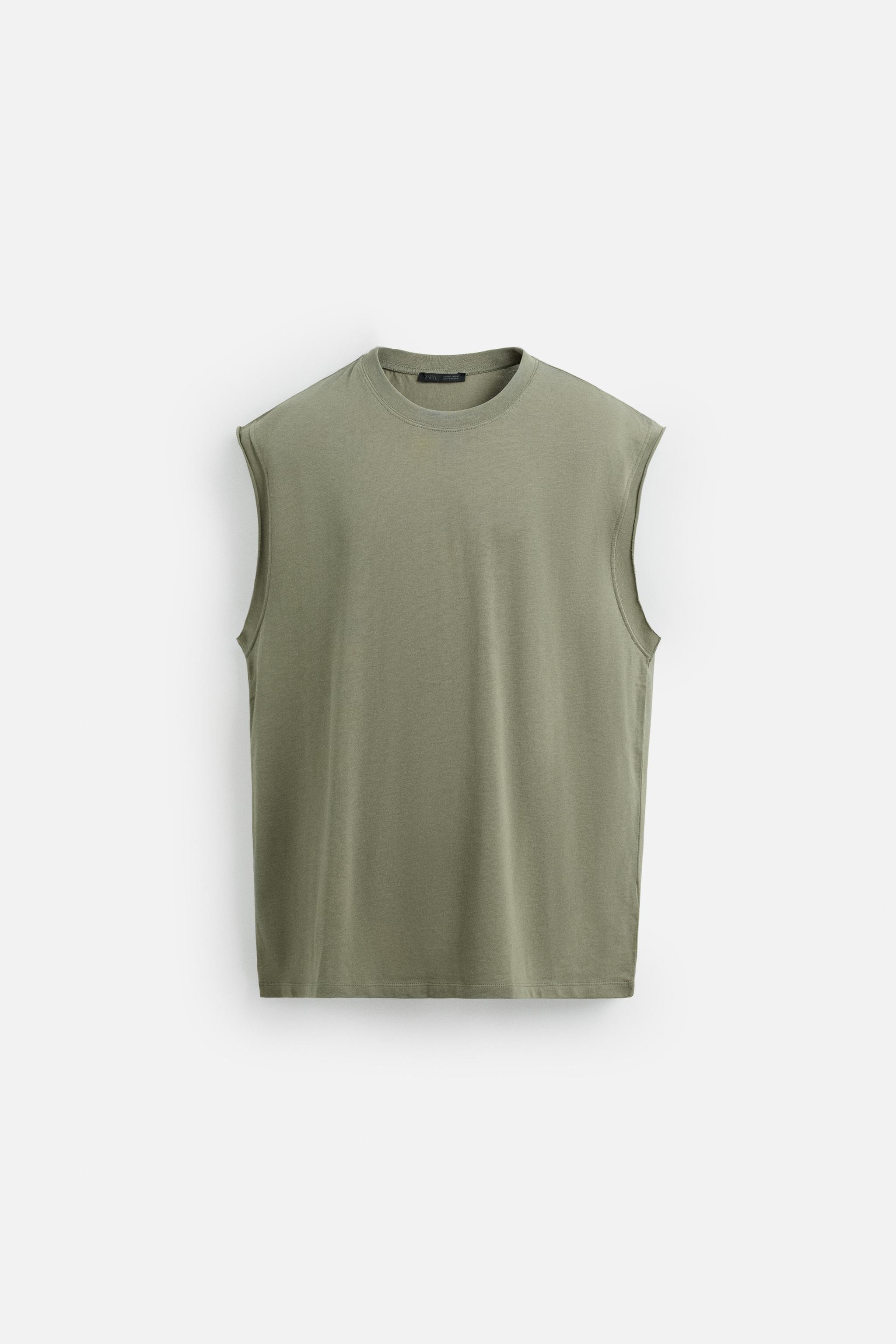 RELAXED FIT TANK TOP - Dark khaki | ZARA United States