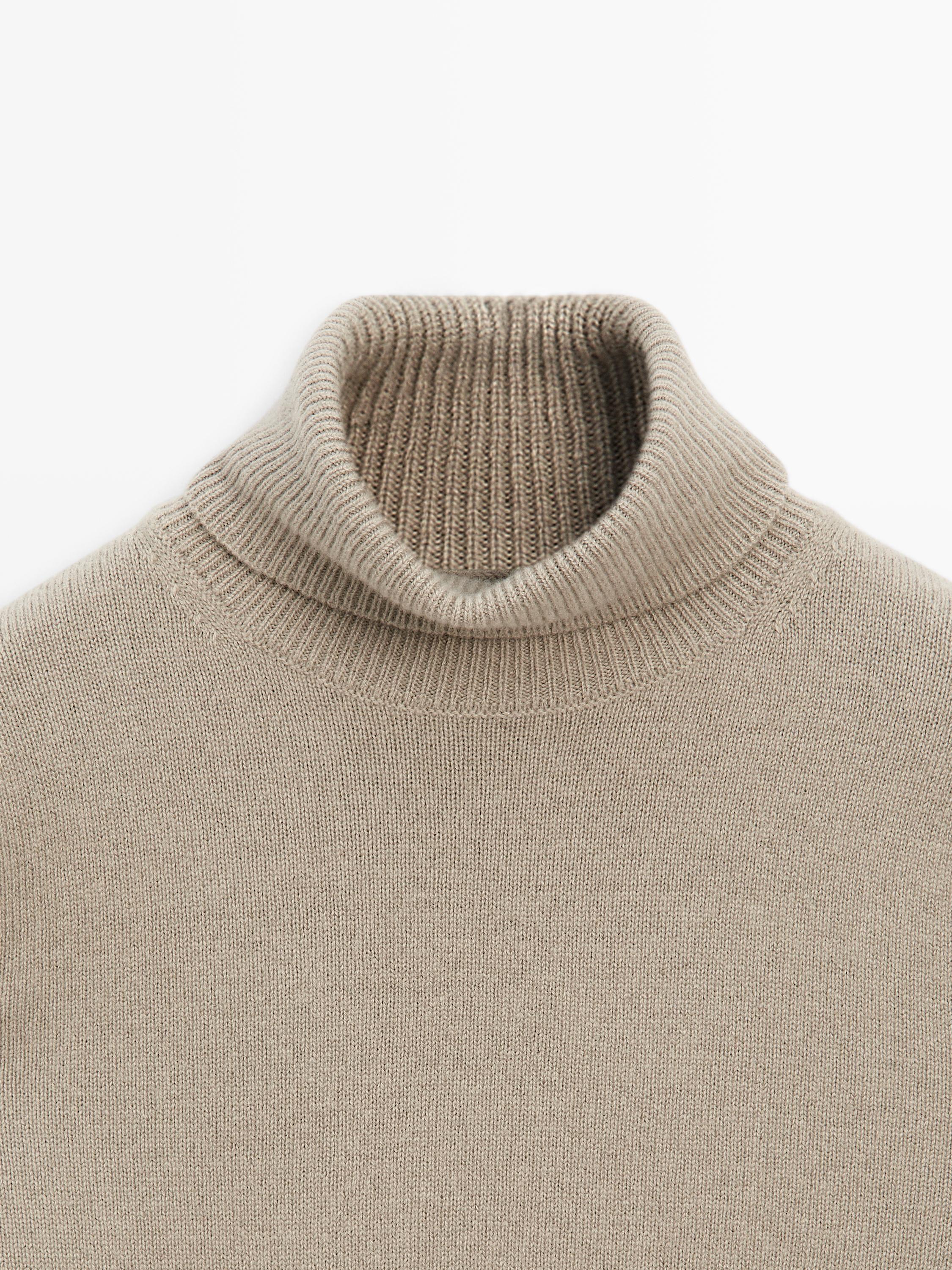 Wool blend high neck sweater