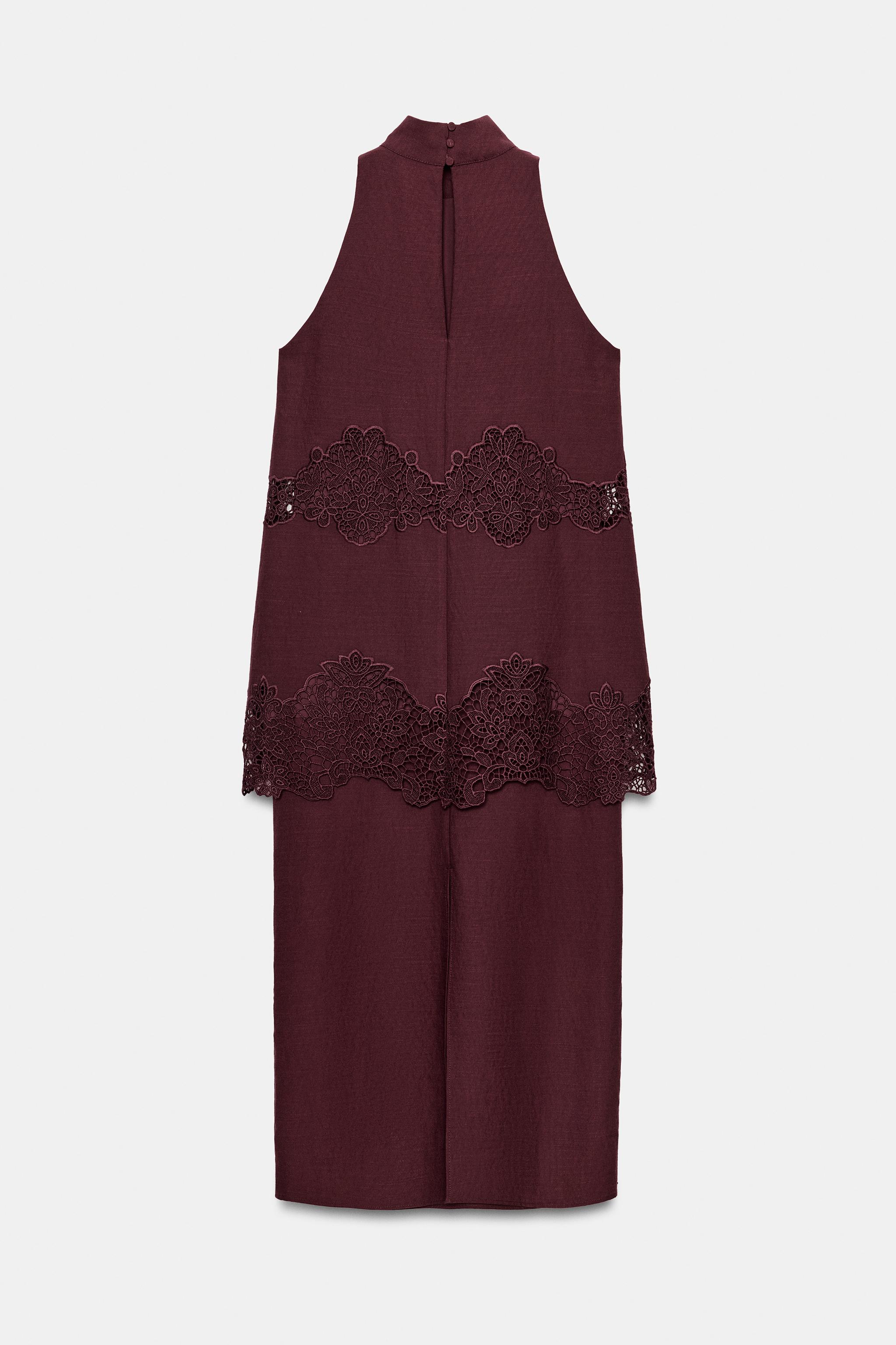 ROBE MI-LONGUE HALTER BRODÉE