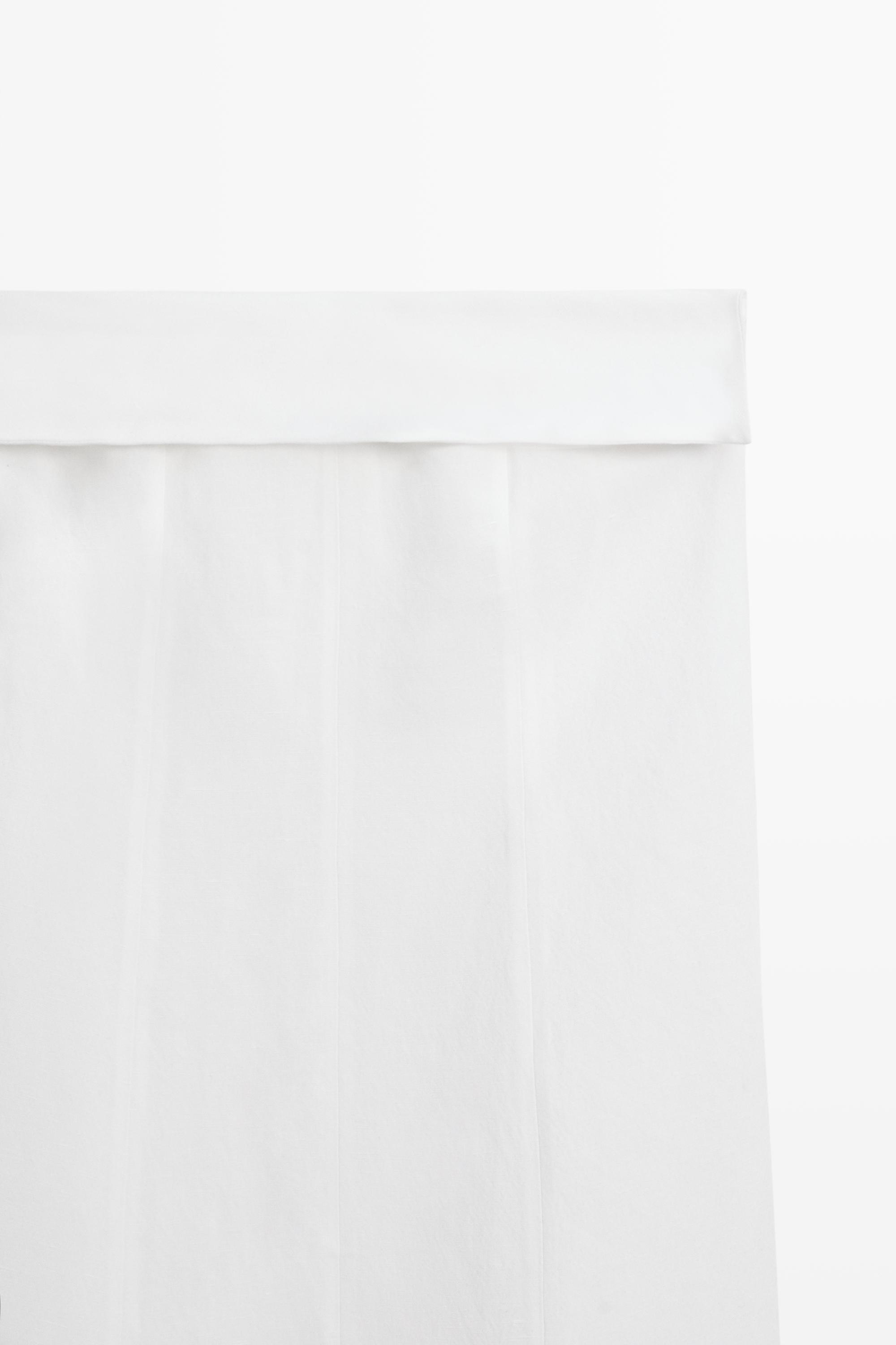 Linen strapless midi dress — White