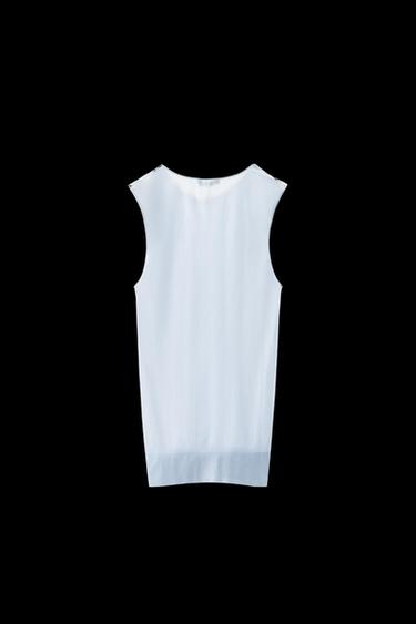 TOP WITH POLYAMIDE - Light blue by Zara