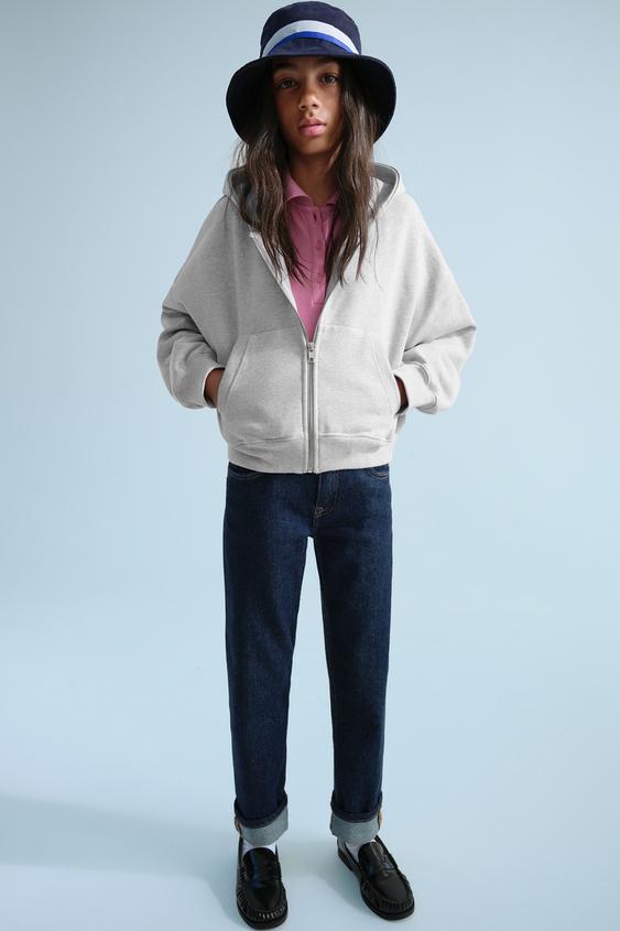 EMBROIDERED ZIP-UP SWEATSHIRT 0FR. PARIS X ZARA - Grey marl by Zara - Image 0