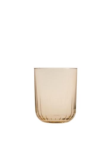 Zara GLASS WITH EMBOSSED LINES - 黃色