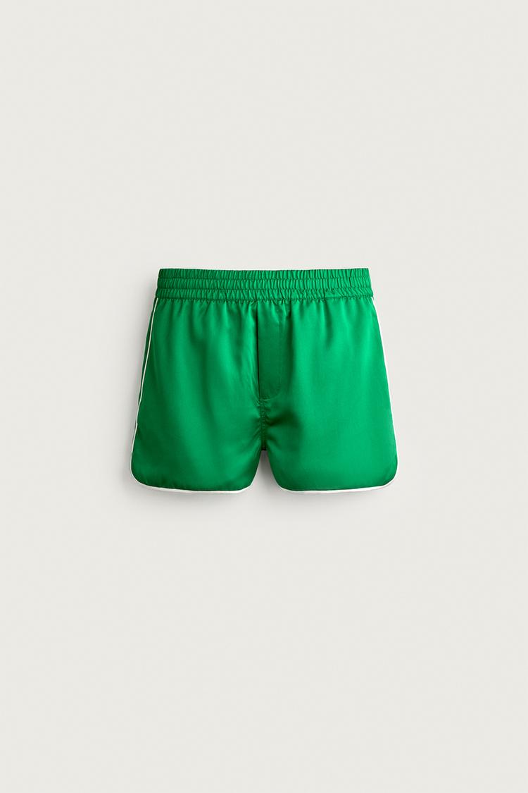 CONTRAST SATIN SHORTS