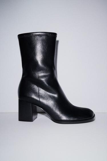 BLOCK HEEL ANKLE BOOTS - Black by Zara