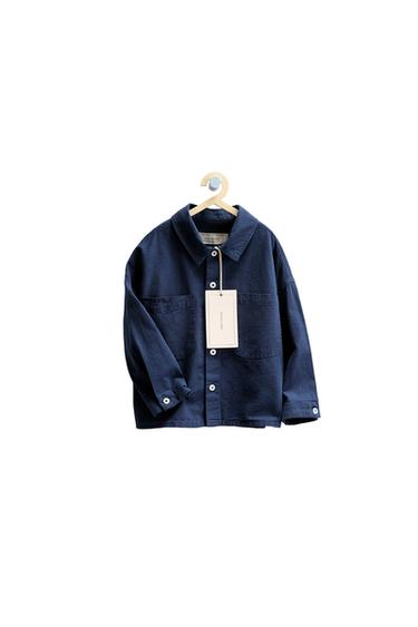 ZARA TIMELESS - CHECK SHIRT WITH COTTON AND LINEN - Indigo by Zara