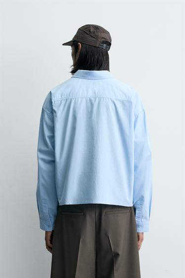 WASHED BOXY FIT SHIRT - Light blue by Zara - Image 2