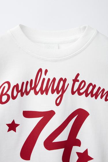 T-SHIRT WITH TEXT AND NUMBER PRINT - White by Zara - Image 2