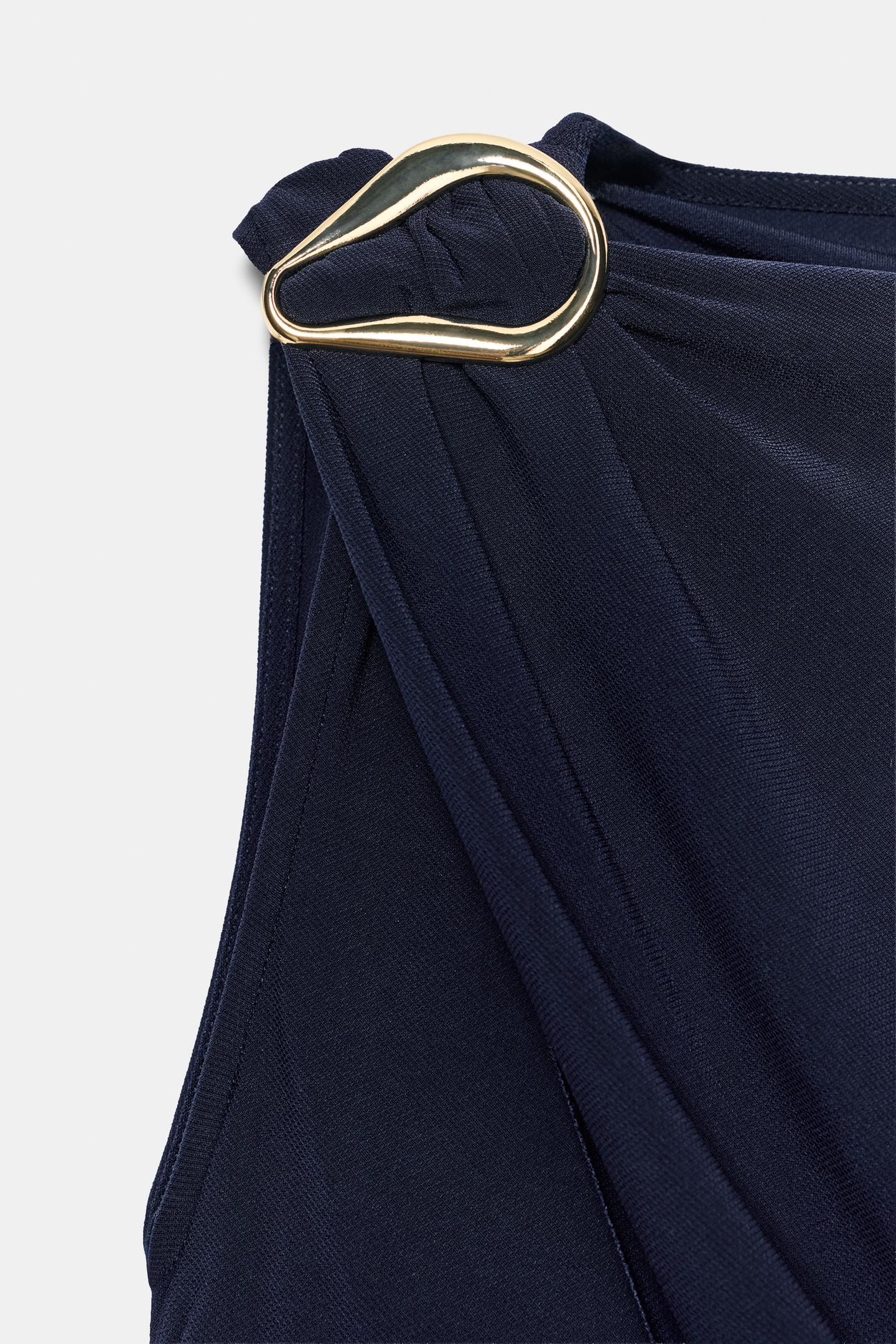 Боди Buckle Draped — Zara, цвет: Полуночный синий — фото 7