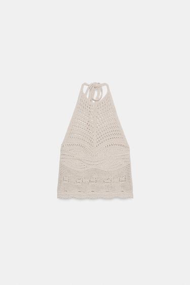 TOP HALTER PUNTO - Crudo de Zara