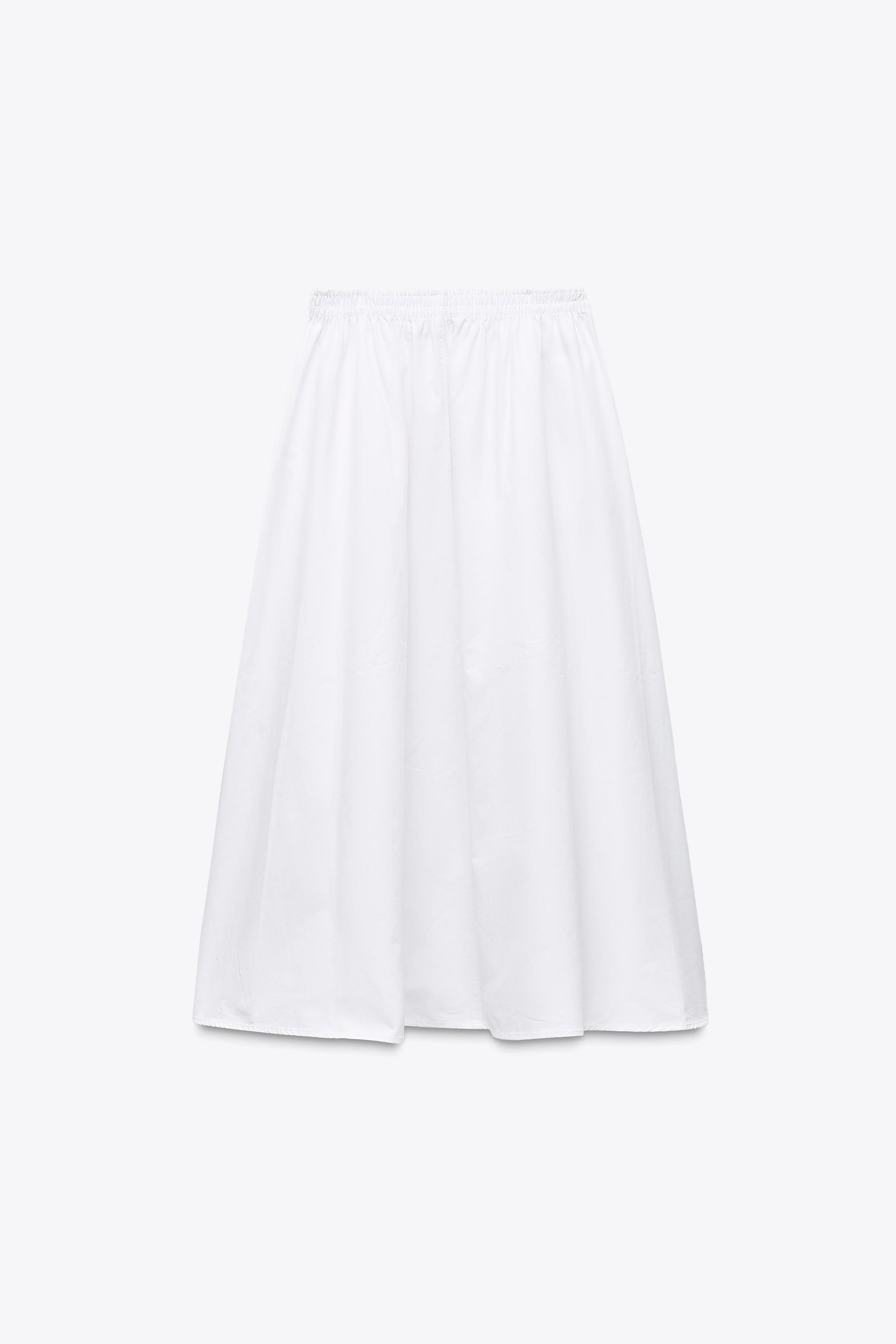 プリーツ入りミディ丈スカート - ホワイト | ZARA Japan / 日本