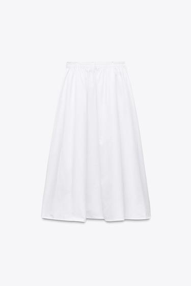 PLEATED MIDI SKIRT - White by Zara - Image 4