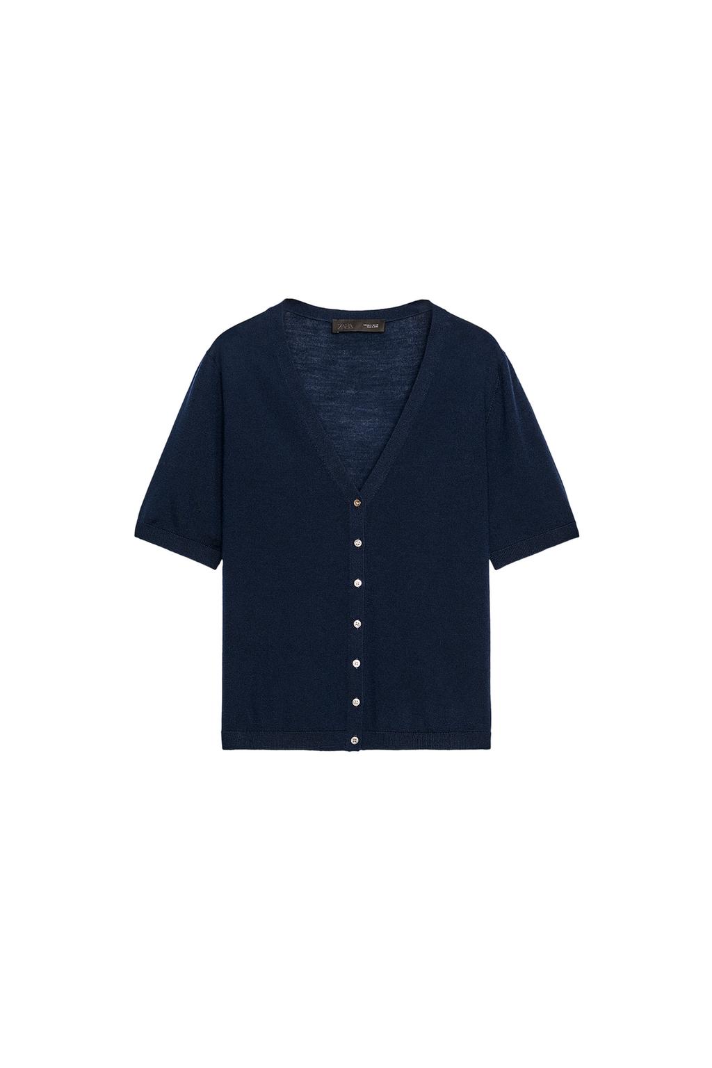 100% EXTRA-FINE WOOL SHORT SLEEVE JACKET - image 3