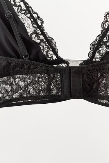 BRALETTE TRIANGLE BIMATIÈRE DENTELLE - Noir de Zara - Image 4