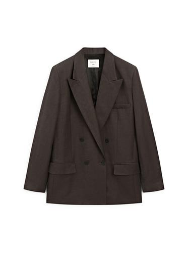 Blazer croisée en lin - STUDIO - Marron de Zara