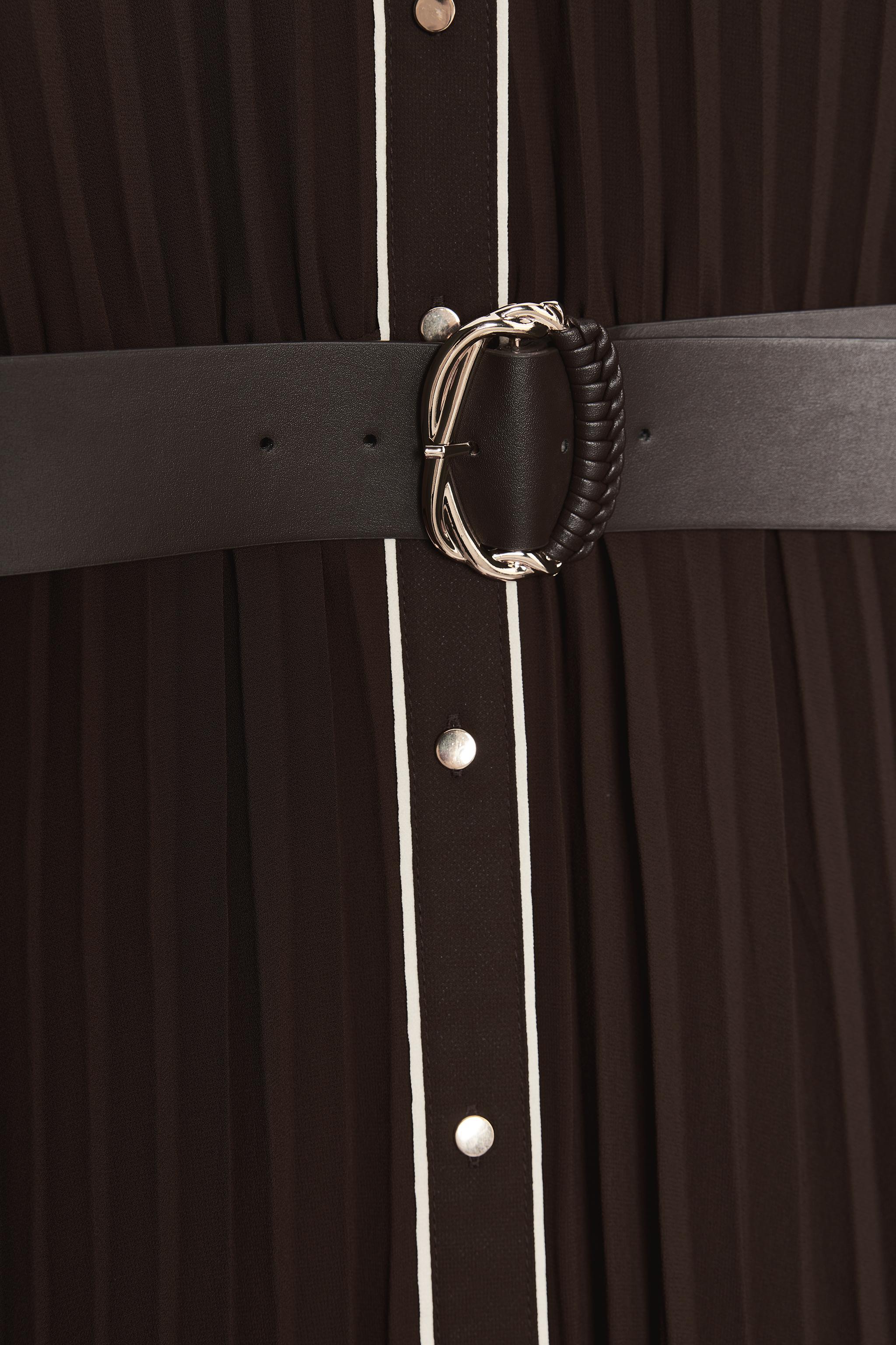 BELTED PLEATED MIDI DRESS - Brown | ZARA India