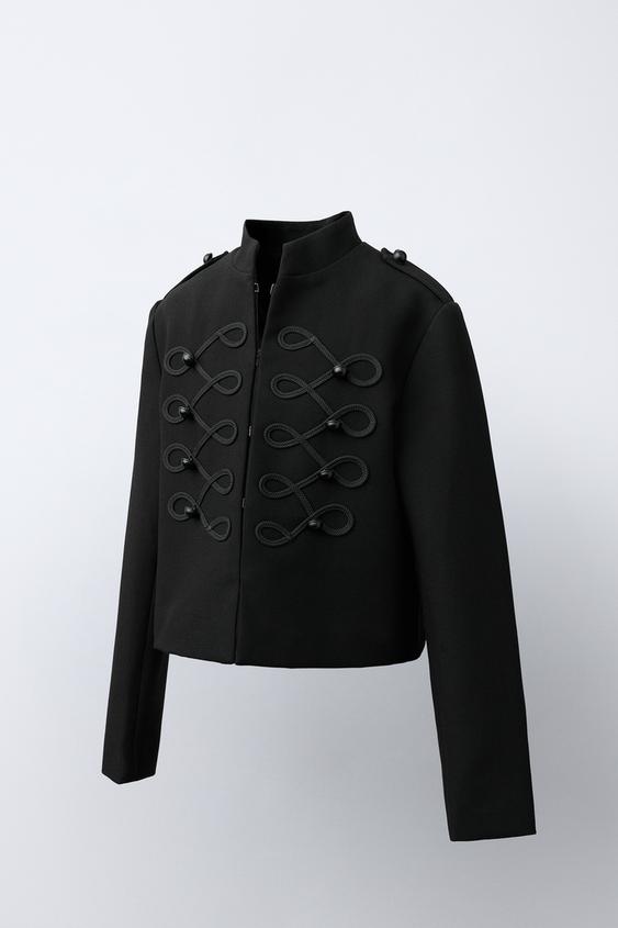 VESTE CINTRÉE À BOUTONS - Noir de Zara - Image 1