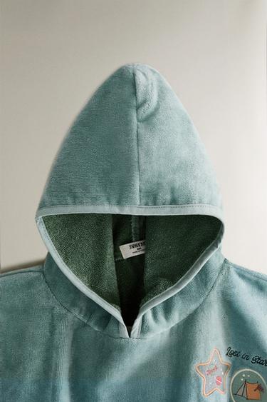 CHILDREN'S VELOUR SPACE PONCHO - Green by Zara - Image 2