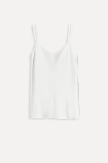 HAUT NUISETTE EN SOIE 50E ANNIVERSAIRE - Blanc de Zara - Image 1