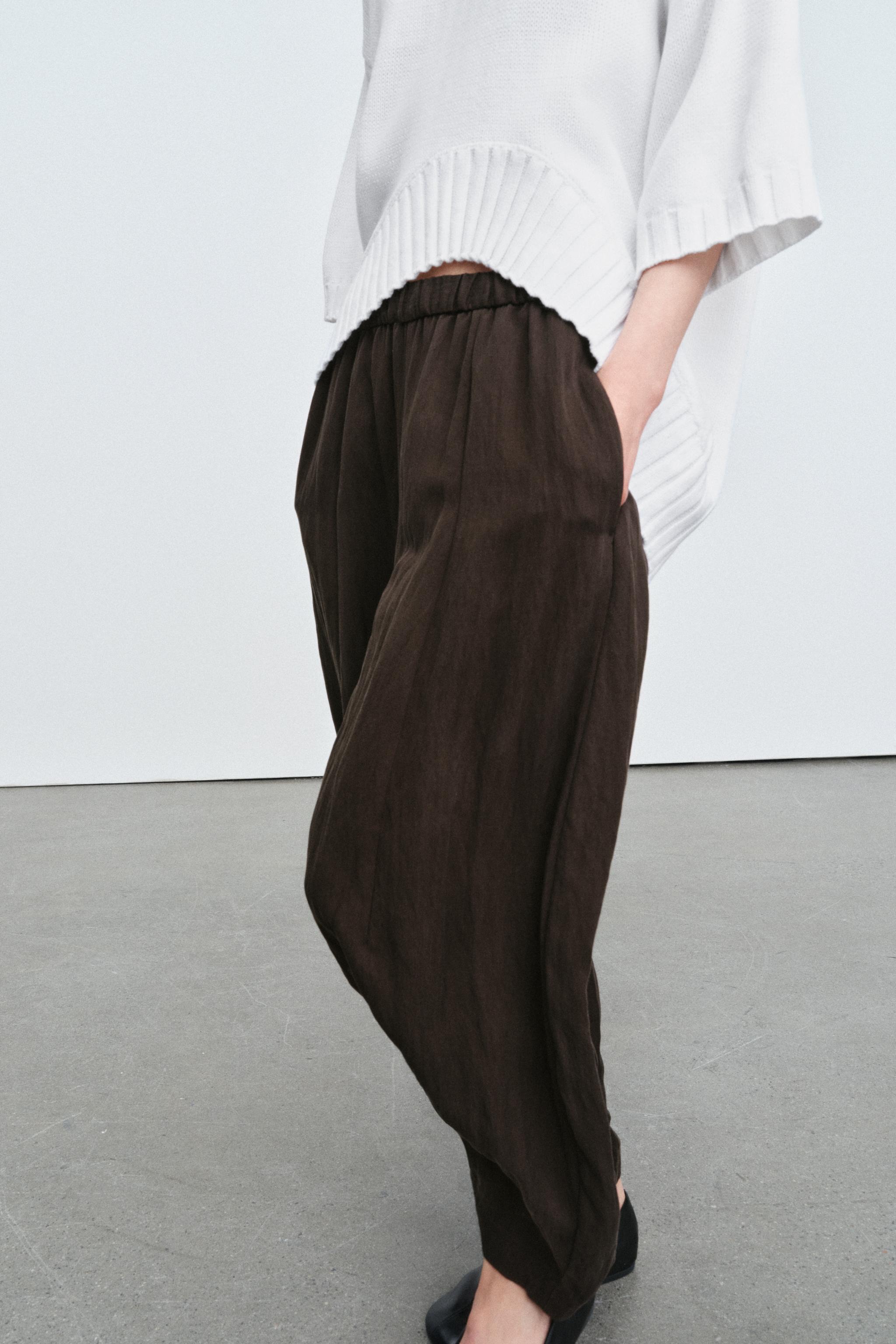 BARREL PANTS ZW COLLECTION - Oyster-white | ZARA United States