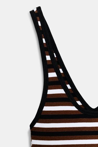 STRIPED STRAPPY TOP - brown/white by Zara - Image 7