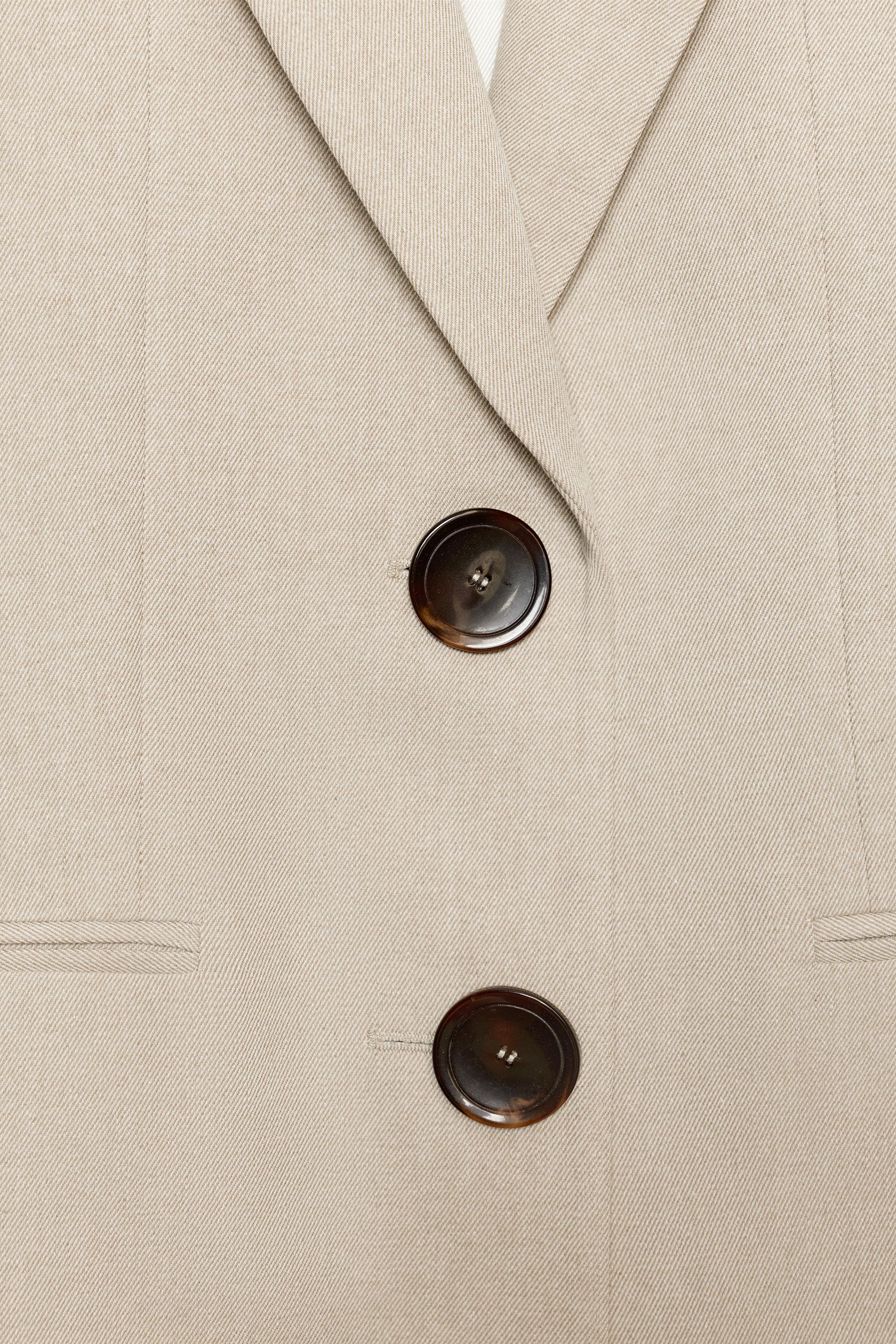İKİ DÜĞMELİ VATKALI STRAIGHT FIT BLAZER - Görsel 11