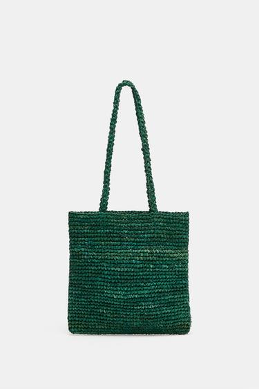 BRAIDED MINI TOTE BAG - Green by Zara - Image 0