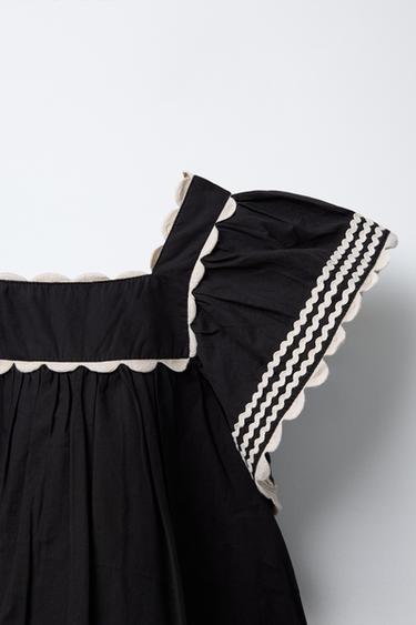 CONTRAST WAVE DRESS - Black by Zara - Image 2