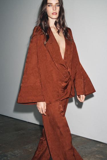 KIMONO JACQUARD ZW COLLECTION - Rouge orangé de Zara - Image 4