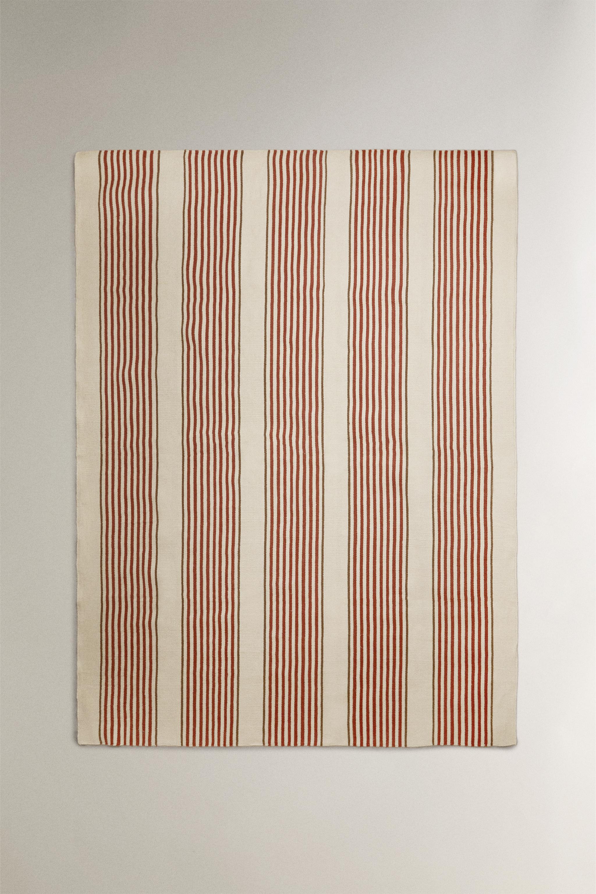 TAPIS JUTE ET COTON RAYURES