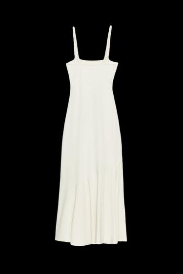 LANGES DRAPIERTES KLEID - Cremefarben von Zara