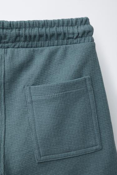 BERMUDA EN MAILLE TEXTURÉ - Gris / Bleu de Zara - Image 2