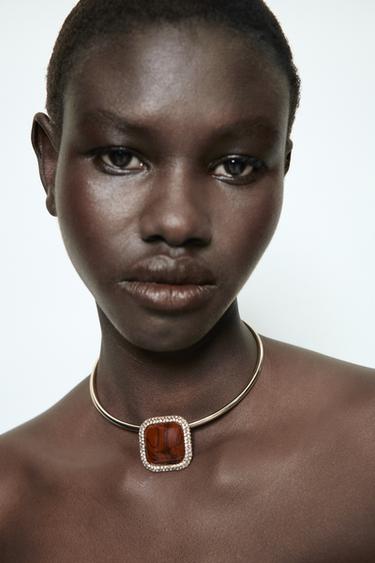 COLLAR CHOKER METÁLICO APLICACIÓN - Dorado de Zara - Imagen 0
