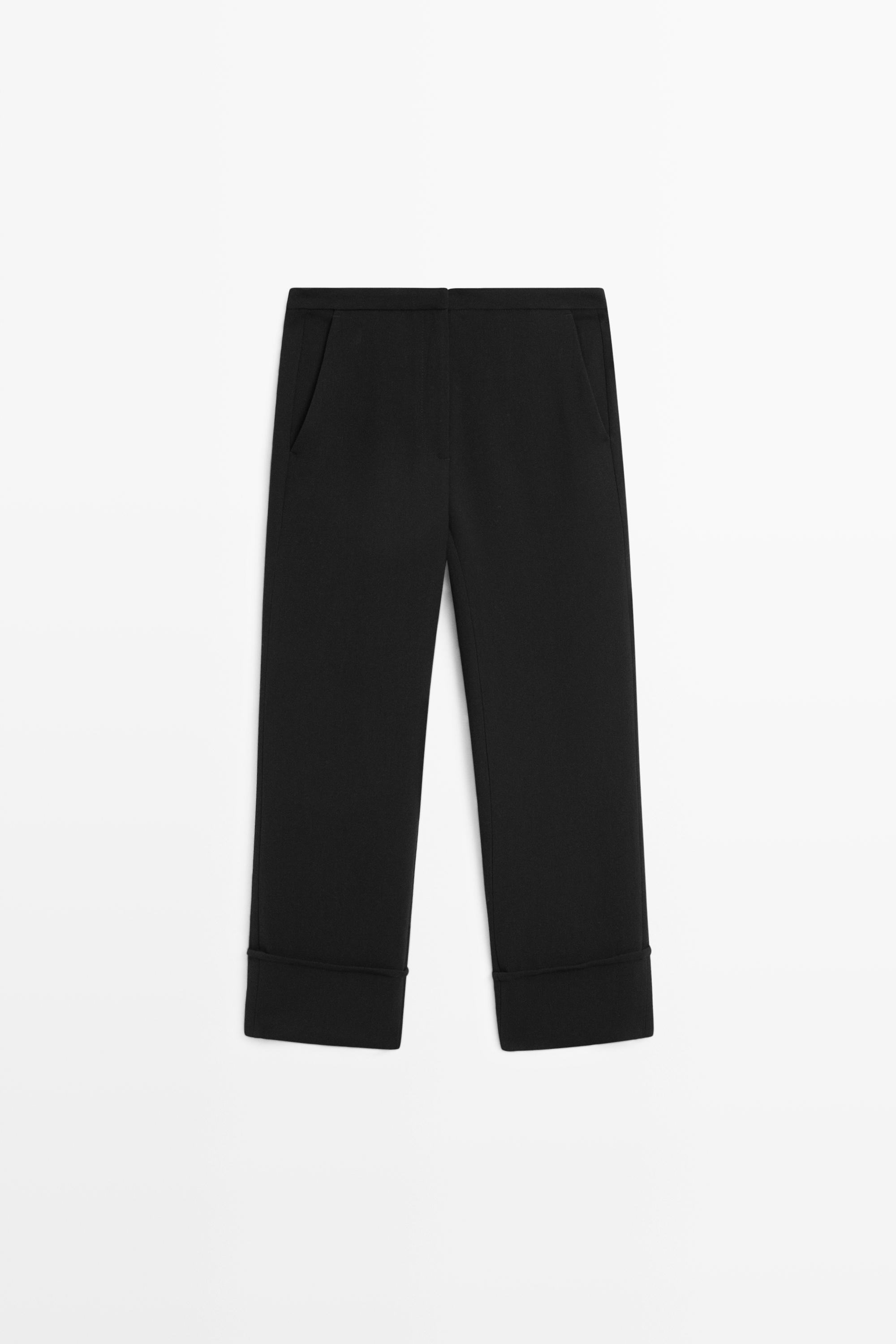 Pantalon capri à revers