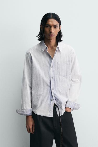 CAMISA RELAXED FIT RENTADA RATLLES - Blau de Zara