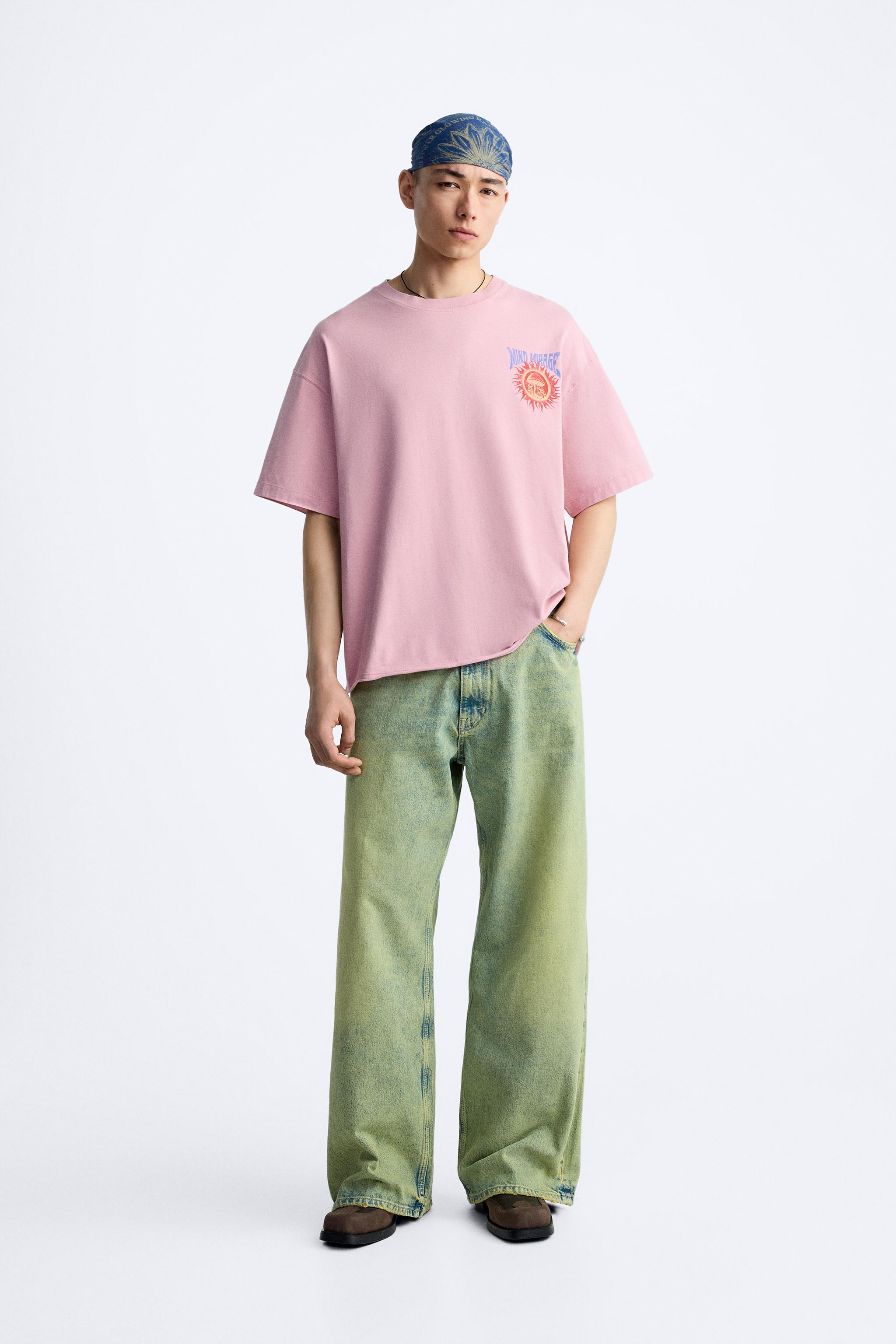 WASHED PRINTED T-SHIRT - Faded pink | ZARA Canada