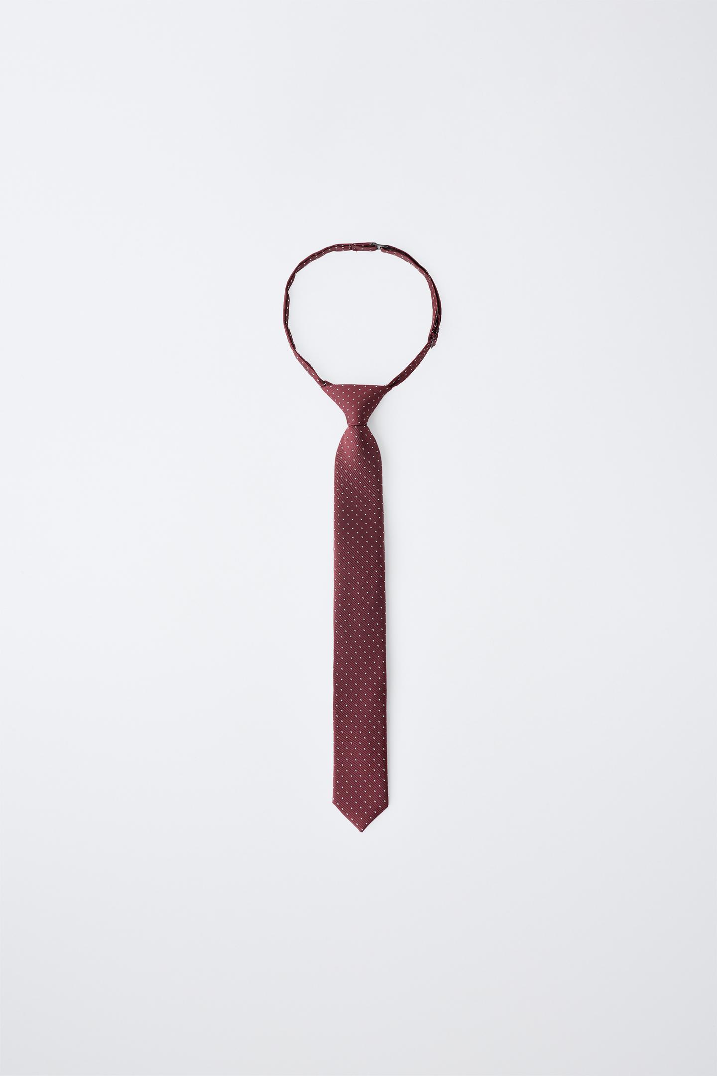 Детские галстуки Zara Polka Dot Print Tie, цвет: Бордовый