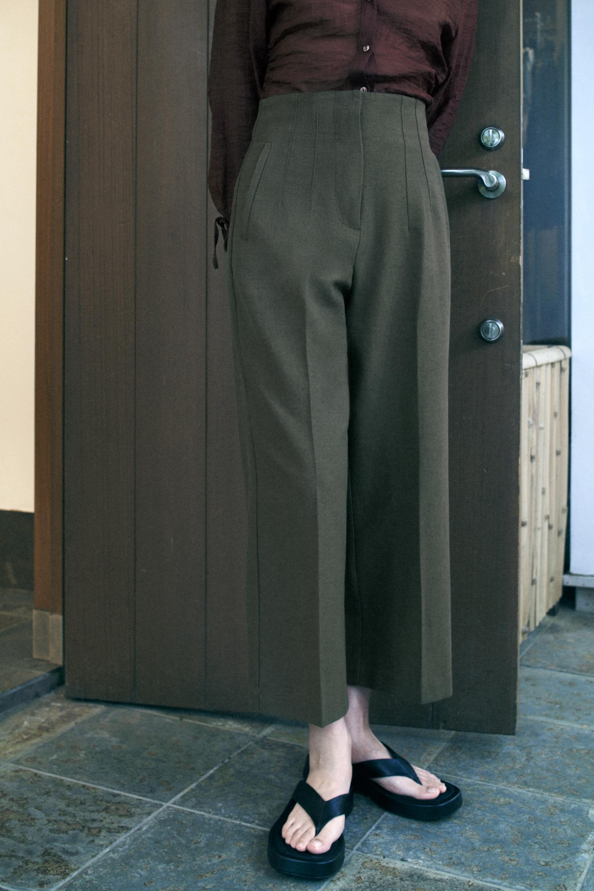 ラスティックストレートレッグパンツ - カーキ | ZARA Japan / 日本